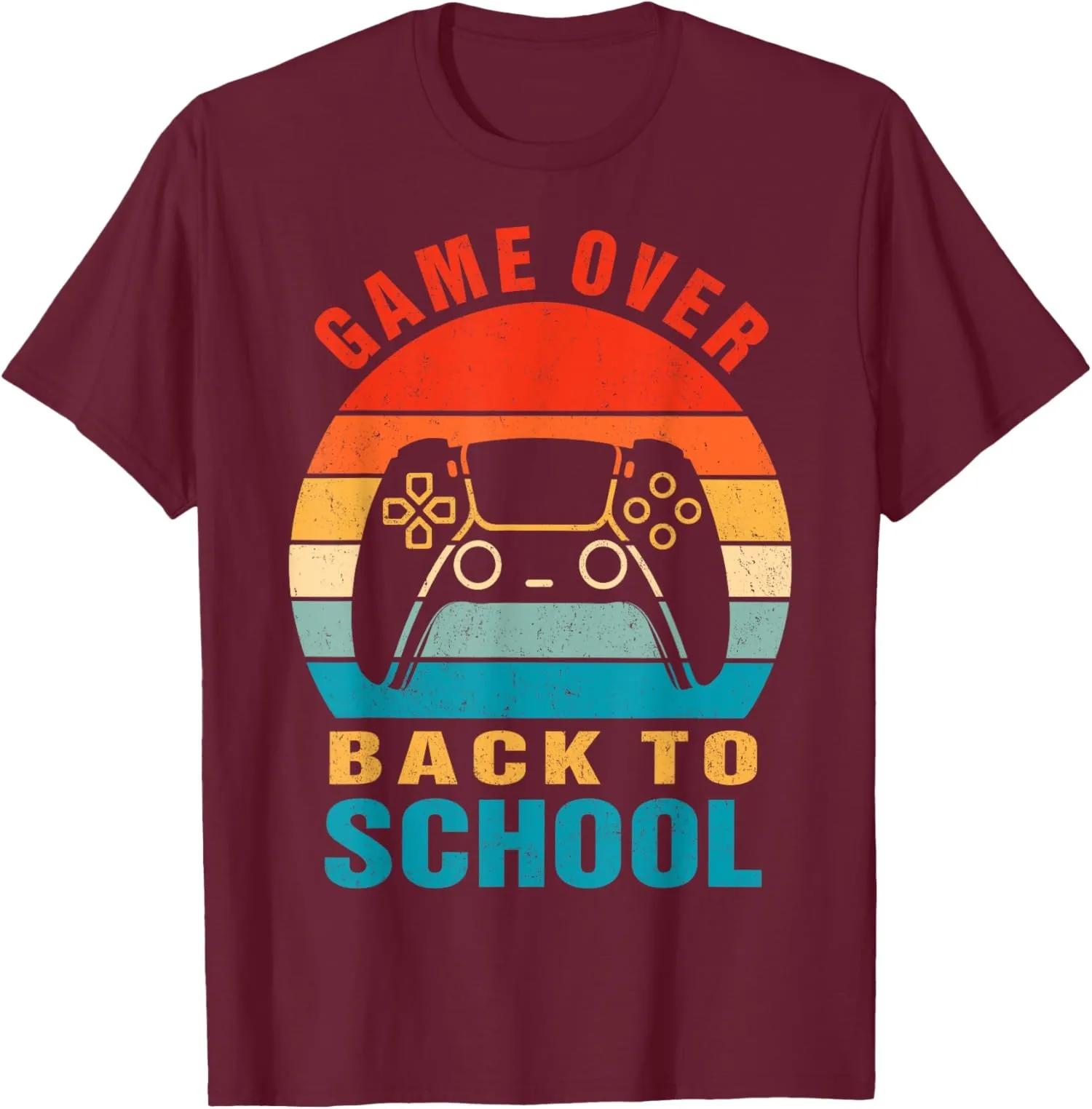 

Game Over Back to School Gamer Student Graphic TShirt Breathable Cotton Tee S
