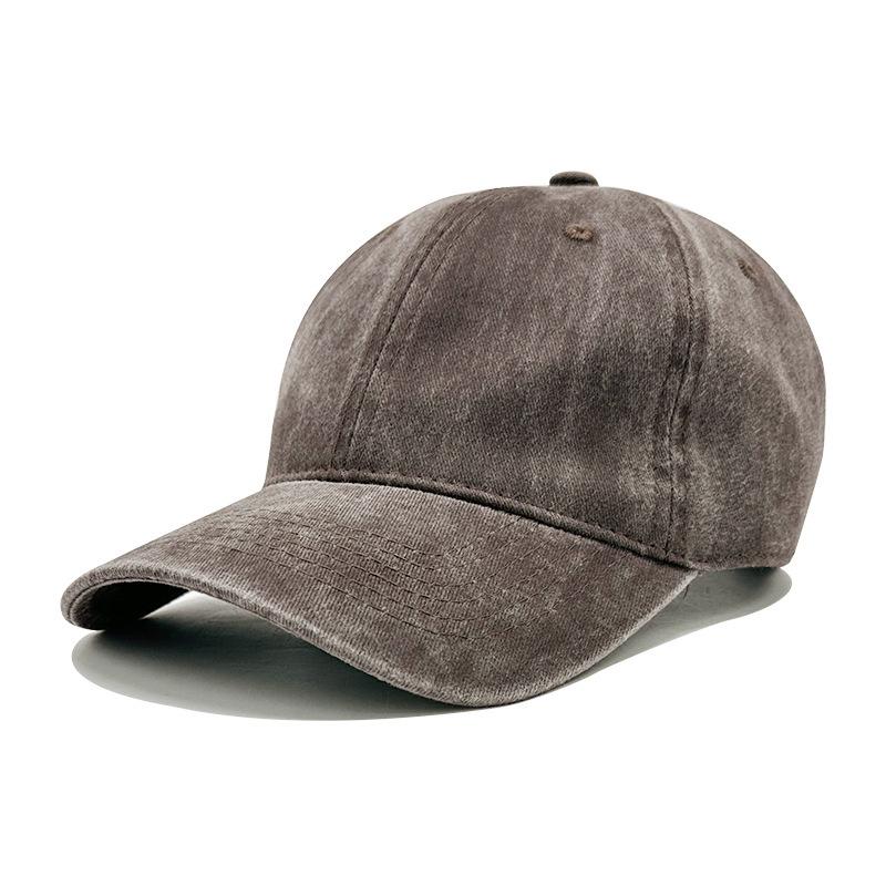 Unisex Washed Cotton Denim Baseball Cap - Distressed Plain Solid Color, Soft Sunshade Hat