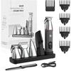 Men's 5-in-1 Professional Electric Hair Trimmer LCD Hair Clipper Shaver Rechargeable Body and Nose Hair Trimmer Set
