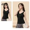 Invisible Vest Seamless Slim Fit Warm Camisole Women Thermal with Built-in Bra Sleeveless Base Layer Velvet Tops for Autumn Winter Comfy Undershirt