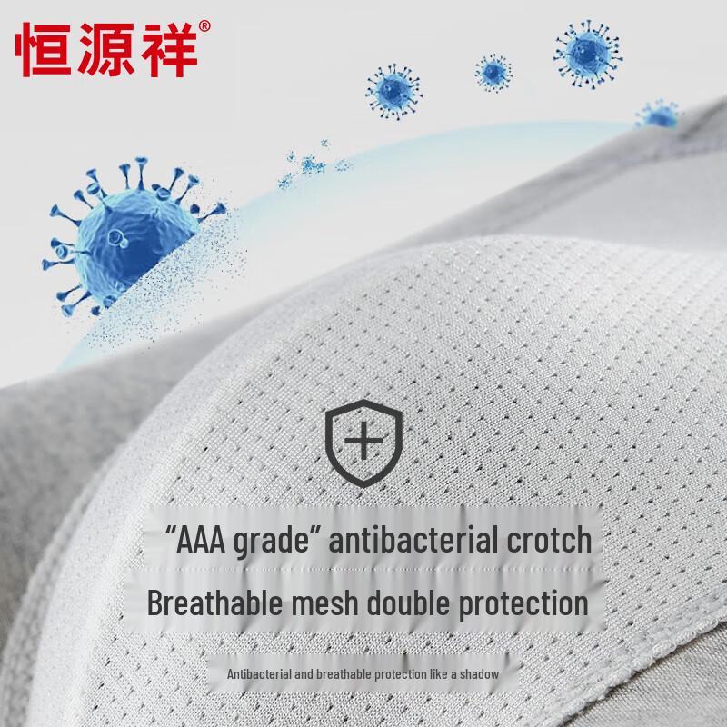 Hengyuanxiang Men's Cotton Antibacterial Striped Boxer Briefs 4-Pack