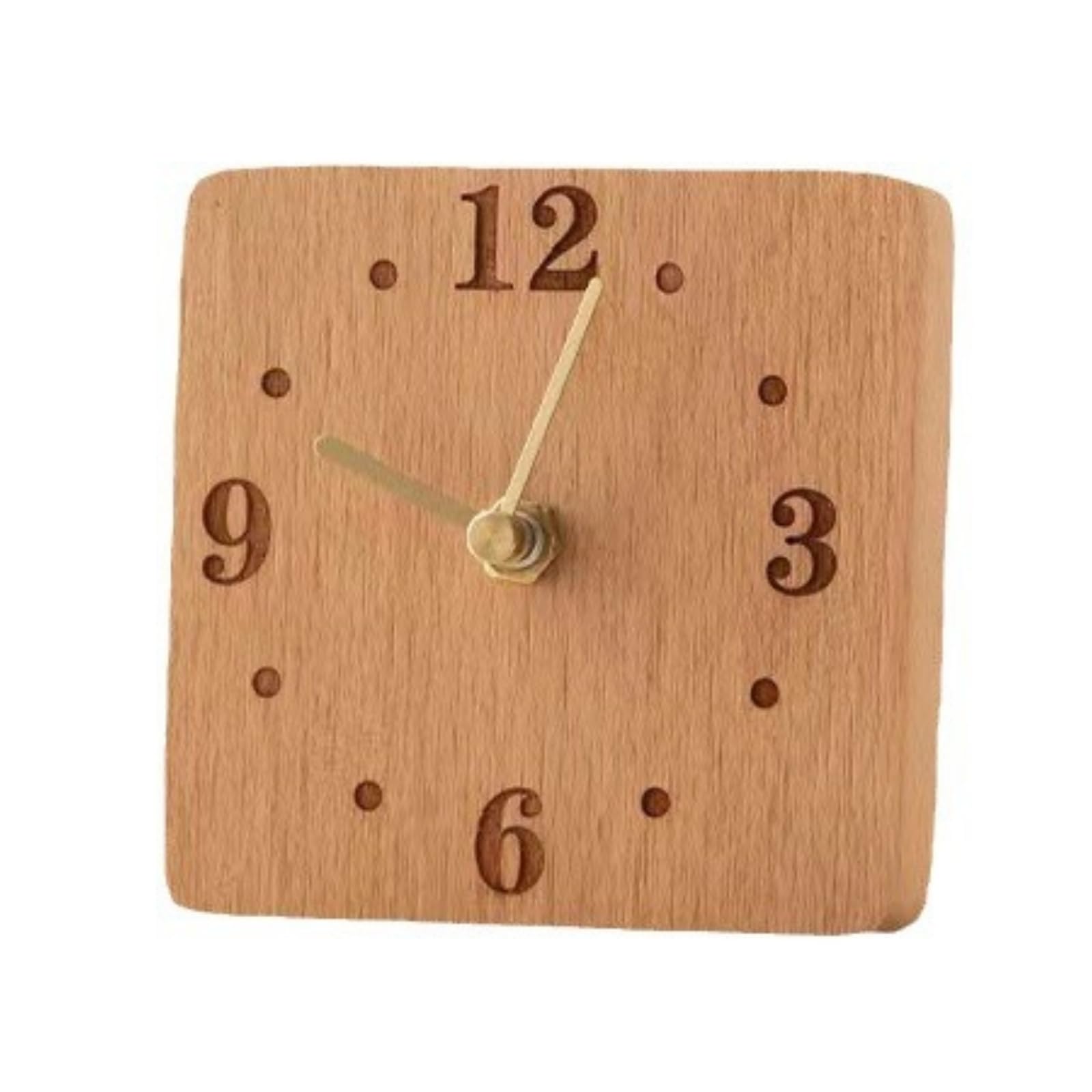 

ideamall Wooden Desk Clock, Mini, Stylish, Wood Grain, Small, Analog