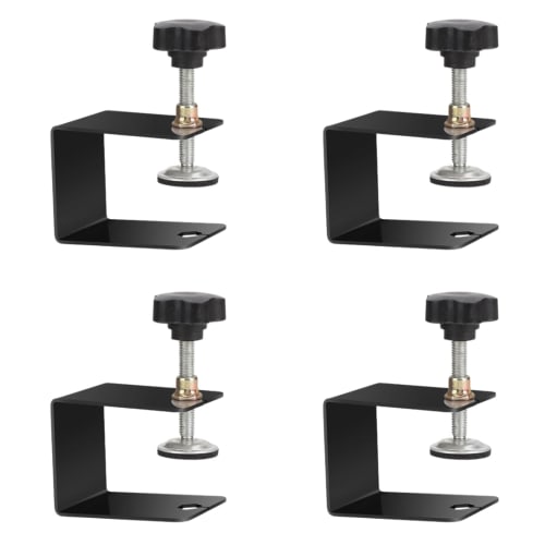 RekiLife C-Shaped Clamps, Desk Clamps, C-Shaped Fixing Brackets, Small Furniture Fixing Tools, Adjustable (Set of 4)