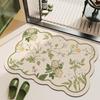 Green Forest Quick-Dry Diatomaceous Bathroom Mat - Absorbent, Stain-Resistant, Easy-Clean, Anti-Slip Foot Pad