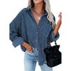 Autumn New Corduroy Shirt, Casual Long Sleeve Button Down Blouse Top for Women, European American Style Crossborder Women's Clothing