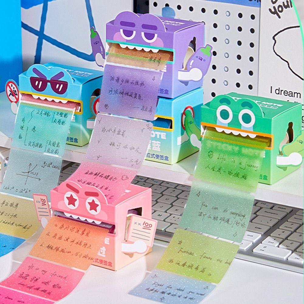 Perlmuttfarbene Ausziehbare Haftnotizen Kawaii Quadratisches Schreibblock Tragbare Cartoon-Notizblöcke Tagebuch