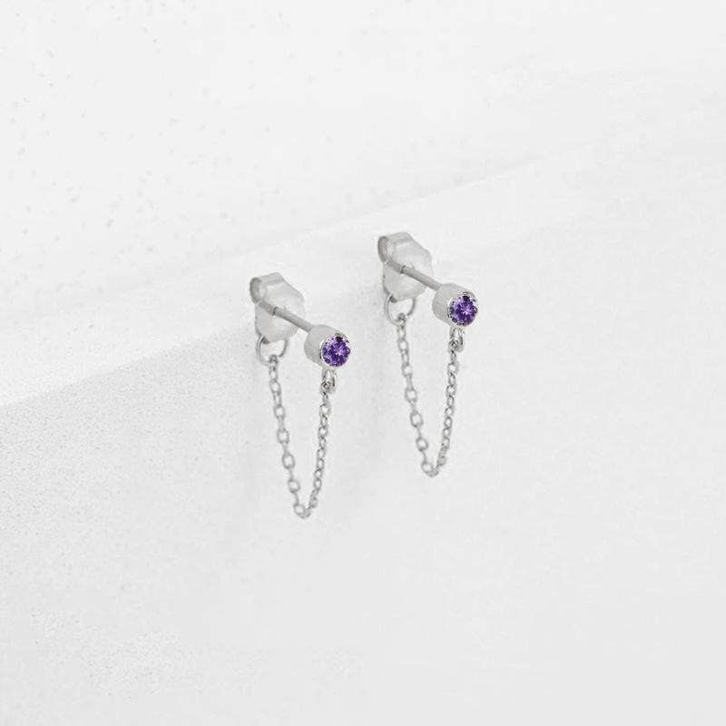 eManco Tassel Colorfast Rhinestone Earrings - European & American Light Luxury, Personalized & Versatile Studs