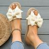 Summer New Style Round Head Fabric Butterfly Knot Soft Sole Anti-slip Wear-resistant Slippers Flat Sandals