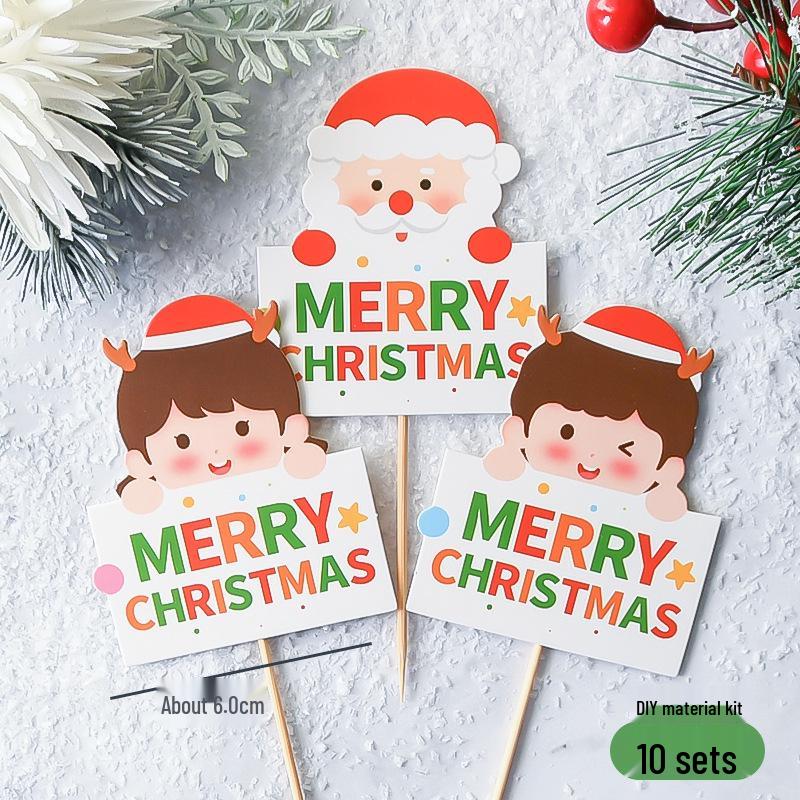 Popular Soft Glue Christmas Cake Ornaments: Santa Claus & Snowman Inserts for Holiday Party Desserts