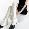 Chaussettes Hautes Lolita Japonaises Harajuku 60cm Longs Jambières Bas pour Femmes Mode Noir Blanc Coton Cache-Bottes Chaussettes