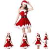 Elegantes Sexy Weihnachtsmannkleid für Damen mit rückenfreiem Schaukel-Mini-Design
