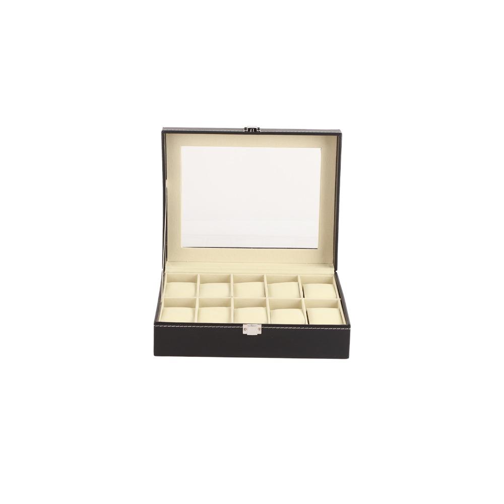 PU Leather Watch Storage Box Black Watch Box Durable Watch Organizer  Watch Display