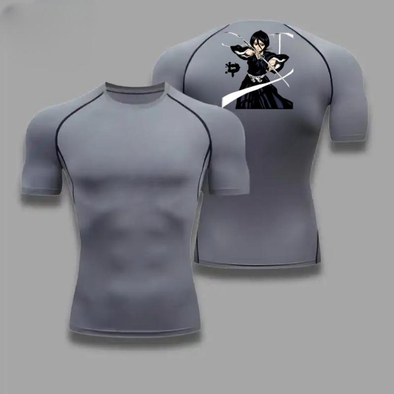 Bleach Clothing Fitness Compression Running T-Shirt Men Tops Bat Printing T Shirts Men Quick-Drying Gym Sportswear Jersey Tee