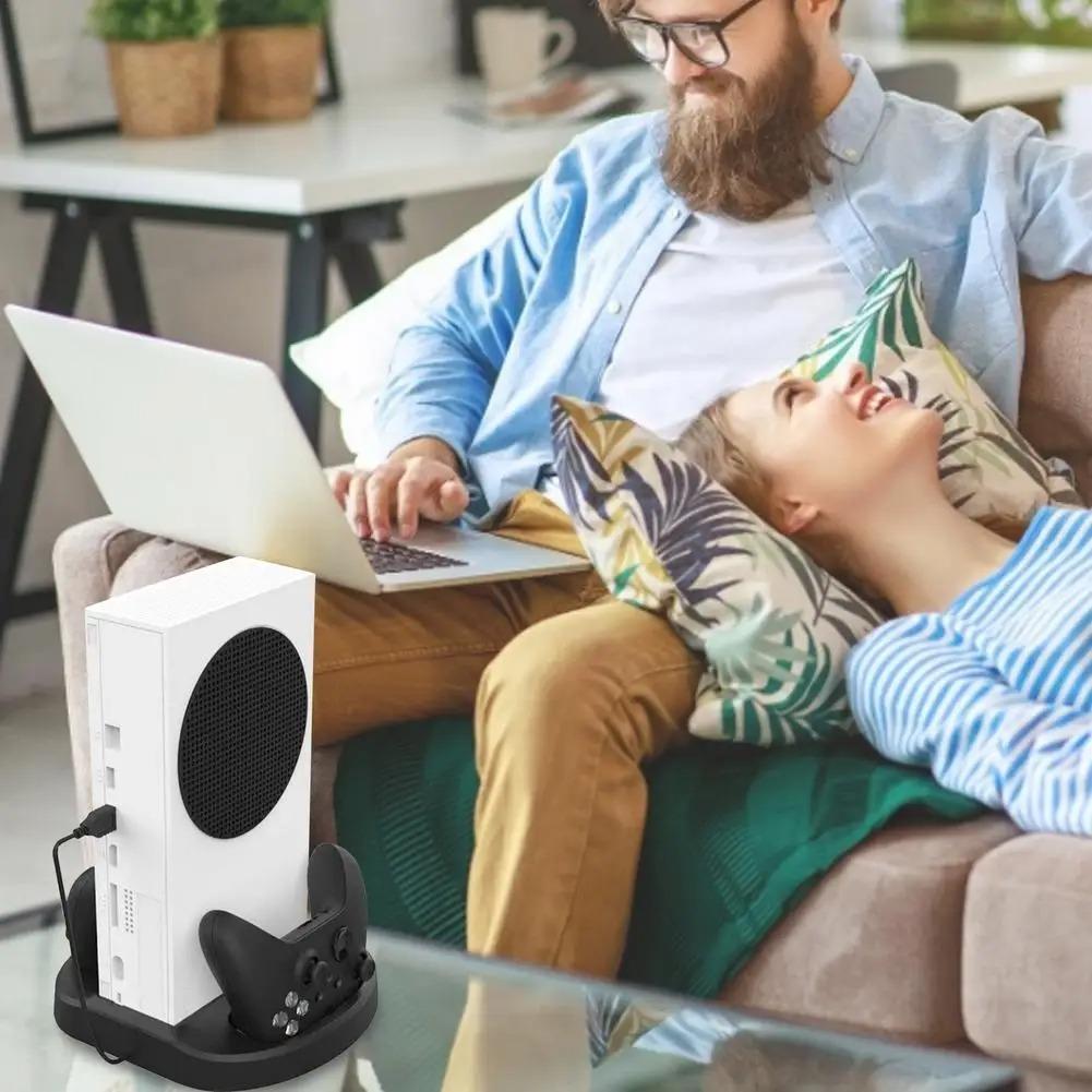 Vertical Stand + Cooling Fan Controller Charging Dock Holder for Xbox Series S