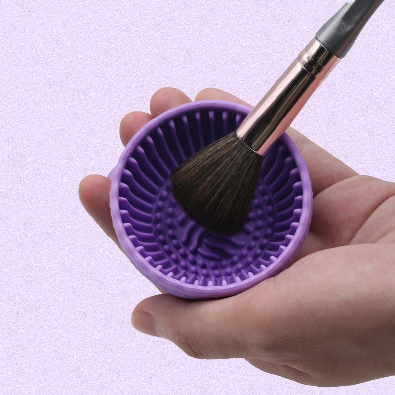 Silicone Makeup Brush Cleaner Powder Puff Cleaning Bowl Eyeshadow Brushes Wash Clean Mat Beauty Tools Soft Silicone Scrubber Box