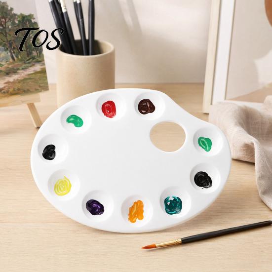 Durable Artist Palette Paint Palette, Ten-hole Color Mixing Tray, Thickened Student Painting Tools Plastic Art Supplies, for Watercolor Acrylic