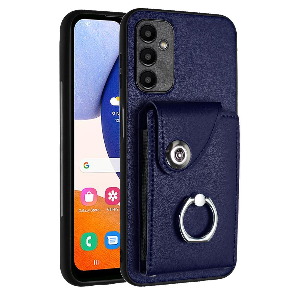 

YB Leather Coating Series-7 for Samsung Galaxy A15 5G Case Rotary Ring Kickstand Phone Cover Sapphire