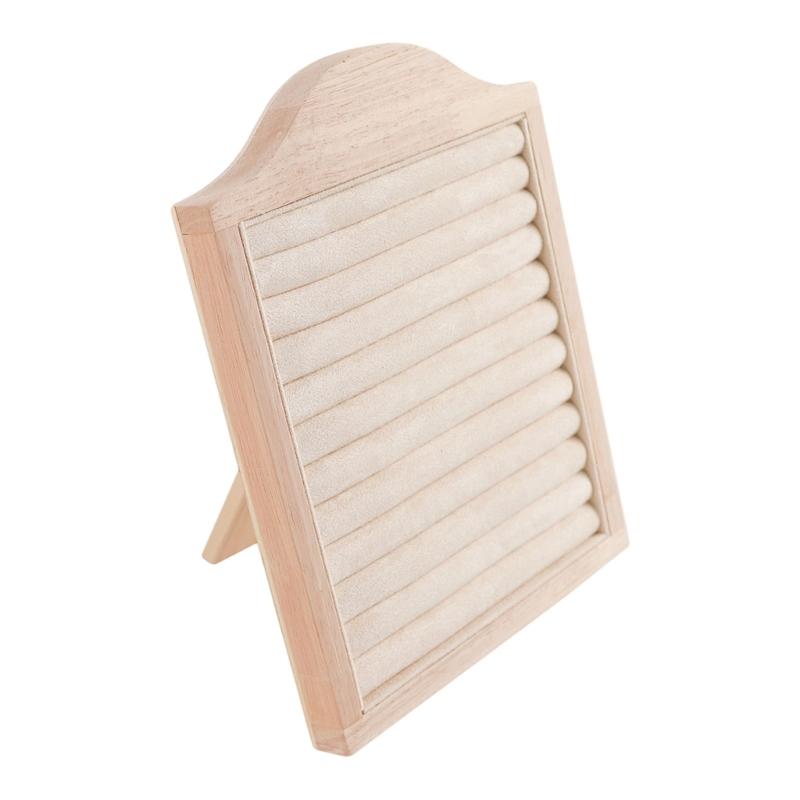 Walnut Wood Rings Display Stand For Jewelry Stores And Home Decoration With Secure Multiple Rings Holder