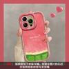 Applicable to Apple 15 mobile phone case iphone14pro summer watermelon 13 silicone anti-drop 16/17 all-inclusive 12 fine holes