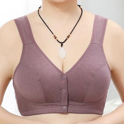 Sujetador extragrande estilo chaleco minimalista para mujer, ropa interior con hebilla frontal, sin anillo de acero, para mediana edad y vejez