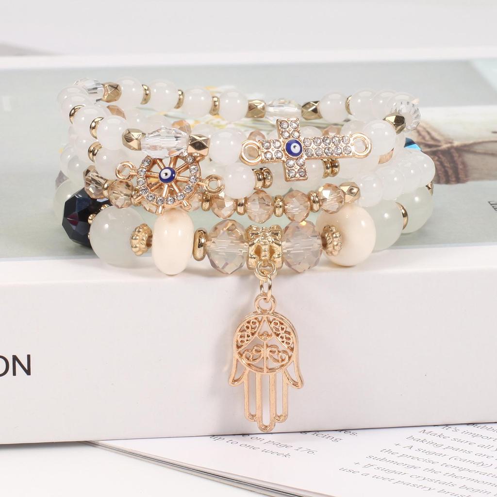 Bohemian Multilayer Hand-Palm Eye Cross Bracelet