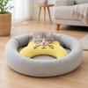 Interactive Pet Pillow With Built-in Bb Sound Device Soft Embroidered U-shaped Pet Neck Protector