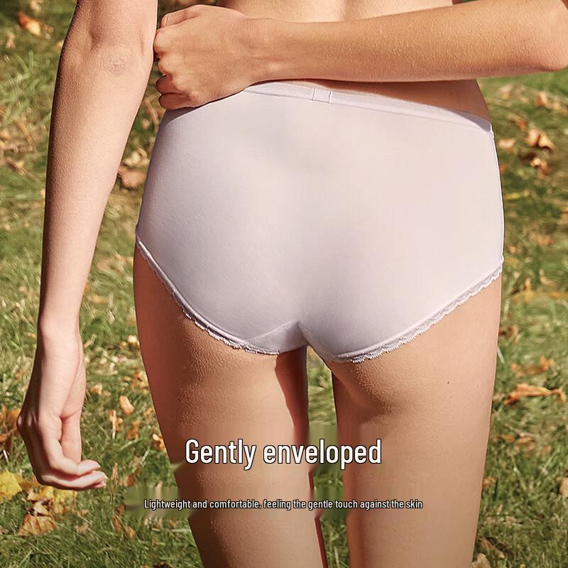 Manifen Sexy Lace Mid-Waist Briefs