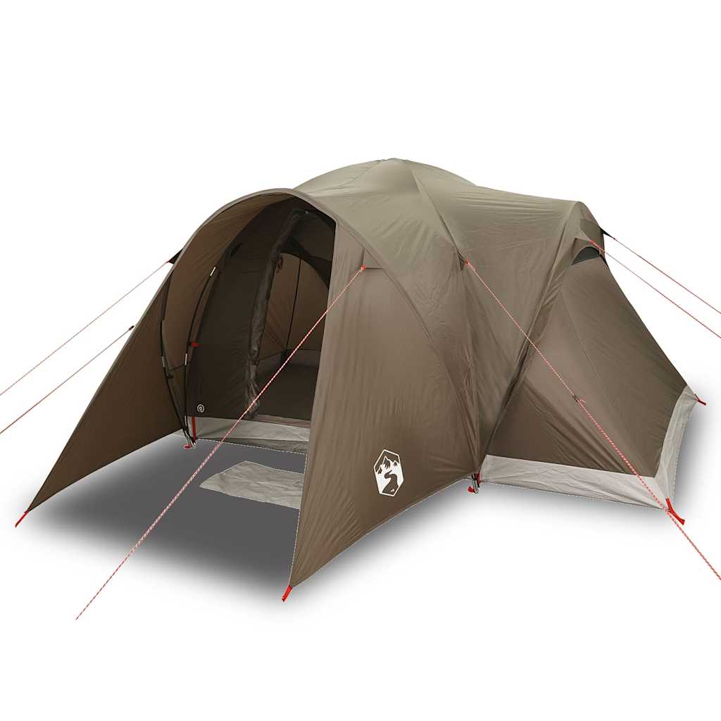 Vidaxl Family Tent, 6-Person, Brown, Green, Waterproof