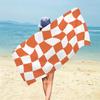 1pc fashionable colored checkered beach towel, quick drying absorbent swimming beach towel, available in multiple colors