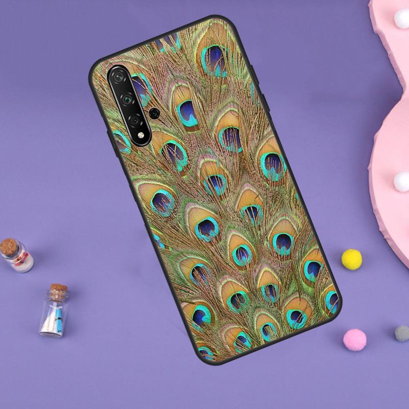 Vogel Pfauenfeder Hülle Für Huawei P30 P20 P40 Lite Nova 5T 11i 8i 3i 9 10 SE 11 Pro Y90 Y70 Y61 Y60 Y91 Hülle
