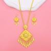 Zinc Zinc Alloy Gold Plated Jewelry Set Thai Women Jewelry Suit Sweet Necklace Earrings Set  Gift