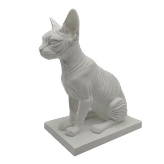 Simulated Hairless Car Model Hairless Cat Realistic Sphynx Figurine