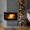 Steel fireplace KRATKI SIMPLE left 6 kW Ø 150