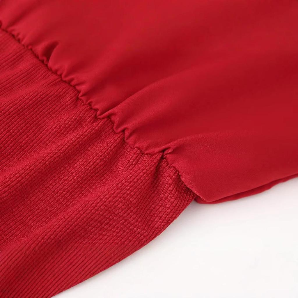 2025 Spring Women's European & American Style Ribbed Turn-Down Collar Shirt