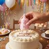 Portacandele Anello per Torta Finitura Seta Anello Candela Mini Torta 3D Anello Candela Compleanno Cake Topper