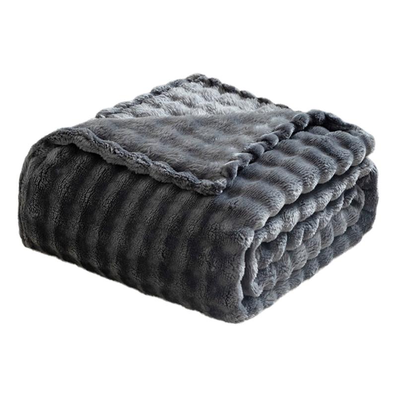 Luxury Fuzzy Plushes Blanket with Fluffys Rabbit Texture, Warm Throw Blanket for Home Decoration 100x150cm