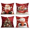 Santa Claus Snowman Cushion Pillowcase Printed Polyester Throw Pillow Cover Decorative Sofa Cushion Pillowslip Decor