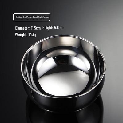 ZISIZ Stainless Steel Square-Round Bowl