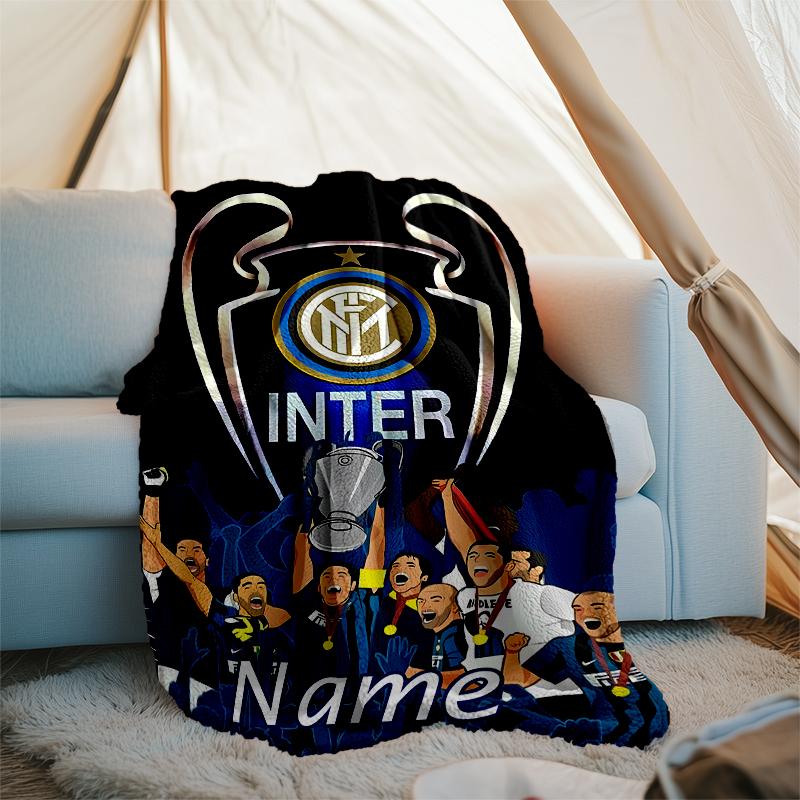 Personalized Custom Name Blanket - Inter Milan Print Design,Blanket for Sofa,Bed,Travel,Camping - Soft and Warm, Great Gift