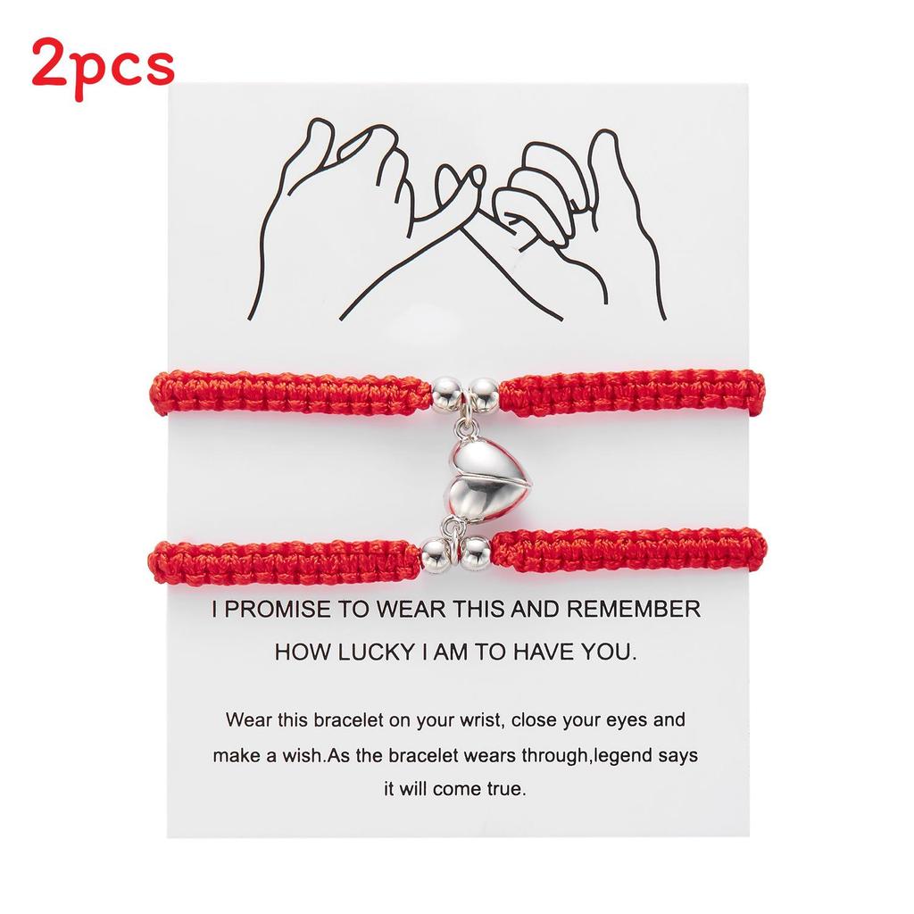 

Fashion Handwoven Heart Magnetic Wristbands For Men And Women Style F