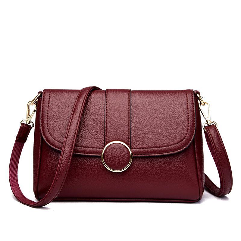 

Genuine Leather Women s Bag 2024 New Shoulder Bag Middle-Aged and Elderly Chain Messenger Bag Ladieswear Bag Middle-Aged Women s Small Backpack Red