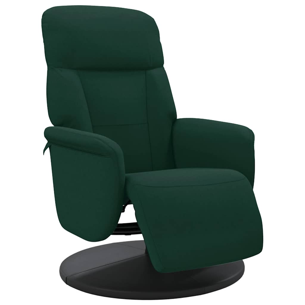 Recliner Chair with Footrest Dark Green Velvet
