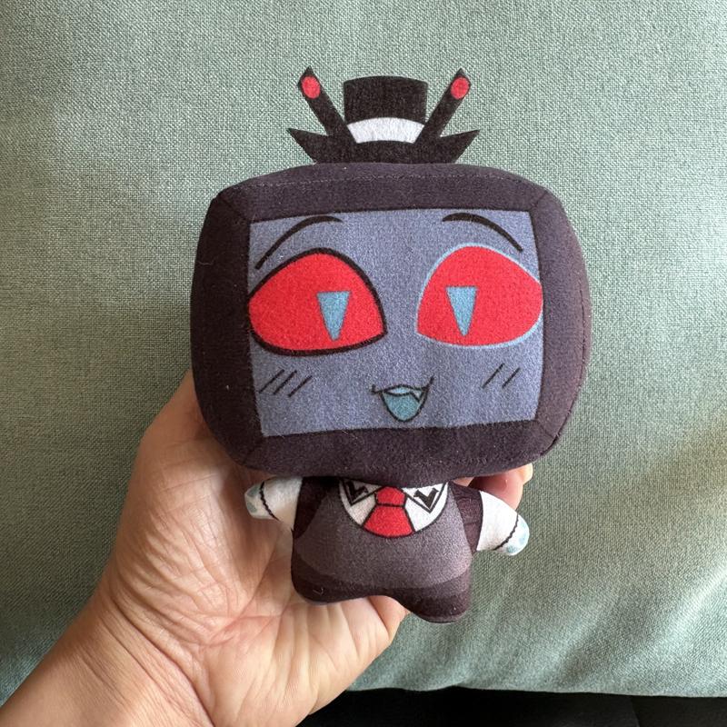 Hazbin Hotel Vox Plush Keychain Cute Cry Smile Face Anime Character Pendant Doll Bag Charm Funny Figure Toy