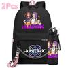 2Pcs/set Anime K-Pop Demon Hunters Printed Backpack with 750Ml Water Bottler for Teenager Girl Boy Large Capacity Waterproof Bookbag Gift
