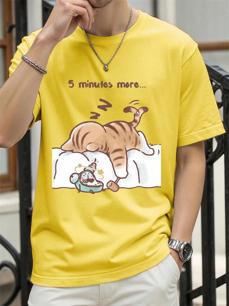 The Cat That Always Wants To Sleep Prints TShirt Women Cotton Summer Tops Soft Loose ONeck Short Sleeve Tees Casual Clothes
