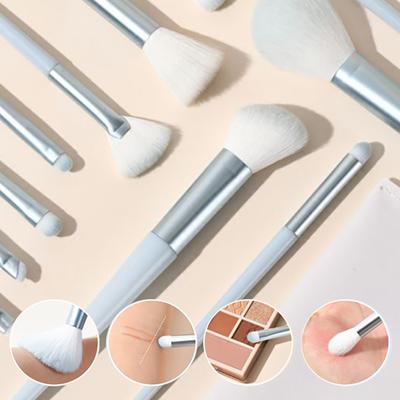 12ks sada štětců na make-up, měkké nadýchané pro kosmetiku, podklad, tvářenku, oční stíny, korektor, dvě barvy, krása, líčení, nástroje