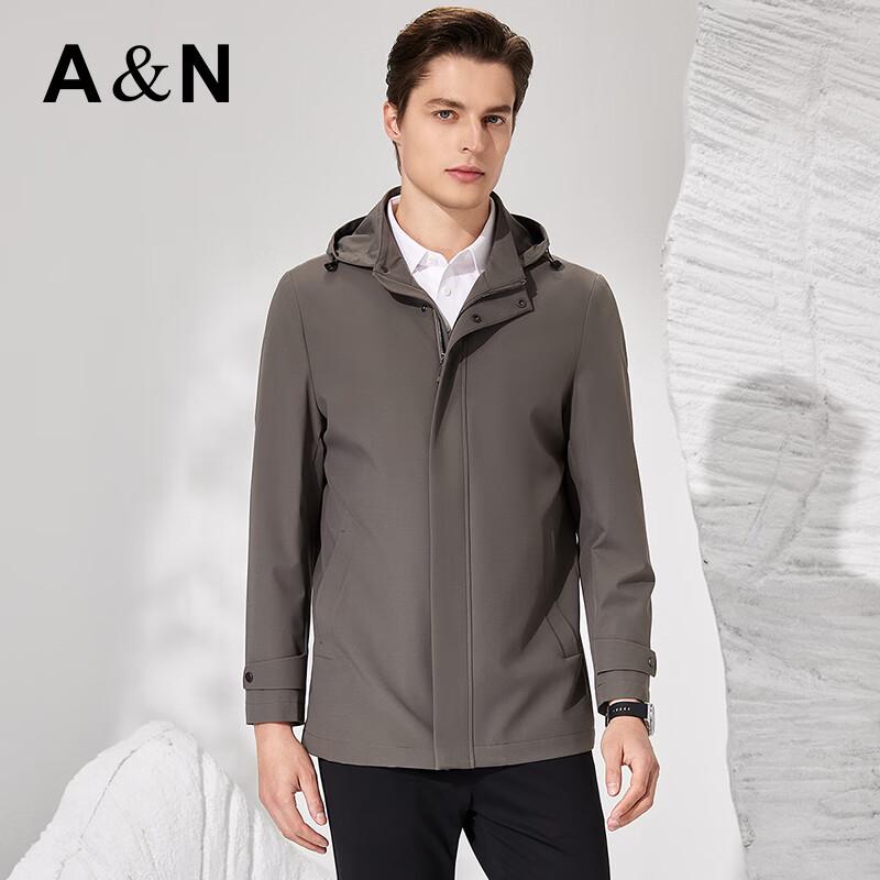 Antonio Men's Easy Care Business Trench Coat with Detachable Hood