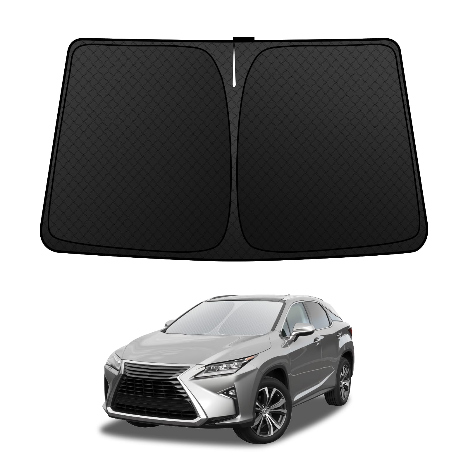

Lexus RX 3rd Generation Windshield Sunshade for RX500H UV No Suction Cups Light Heat Summer UV Easy Interior with Storage Bag [Enhanced Version] чёрный