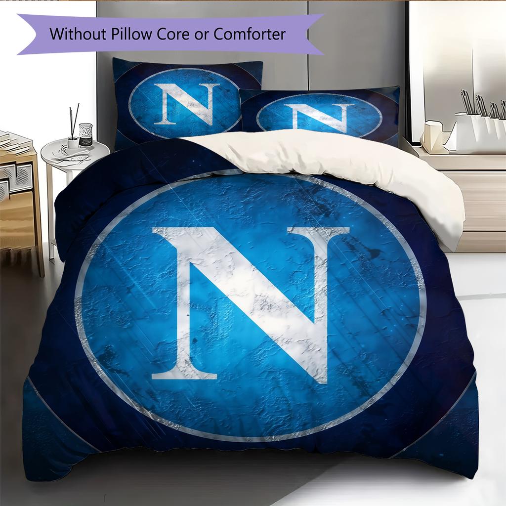Napoli Pattern Bedding Home Decoration Birthday Gift (1 * duvet cover + 2 * pillowcase, without core)