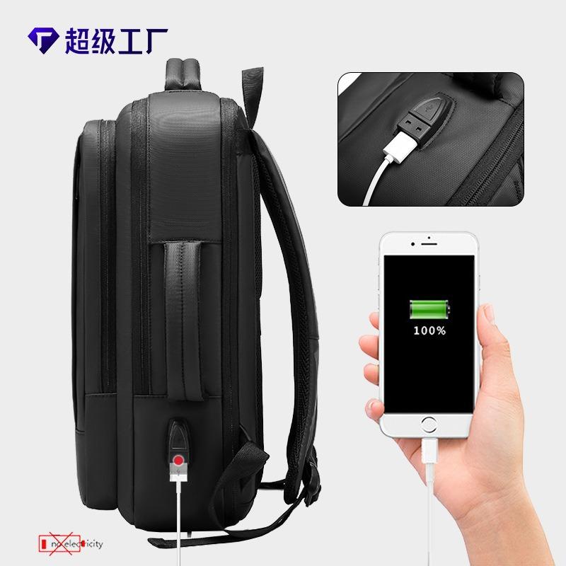 Business backpack men's new outdoor travel schoolbag multi-functional computer backpack printed LOGO